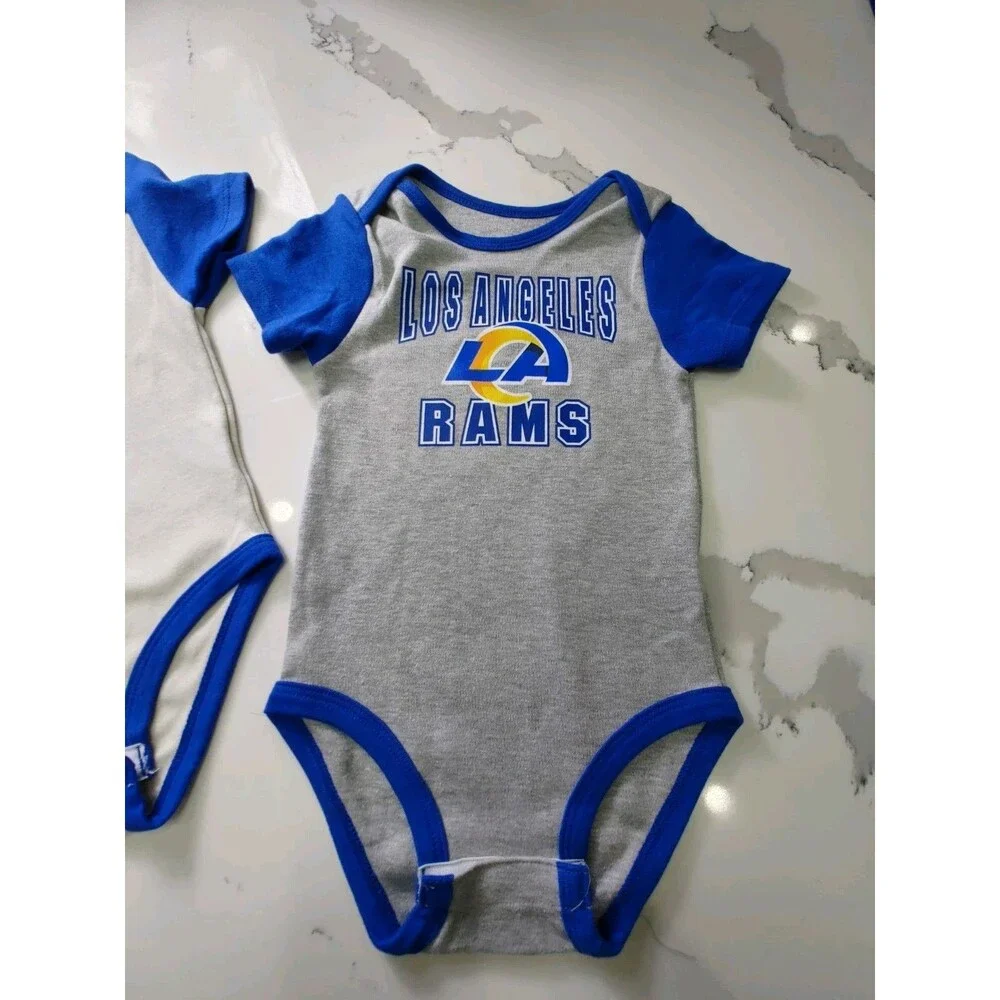 NFL Los Angeles RAMS Football 3 Piece Shirt Set Infant 18 months New (0036)